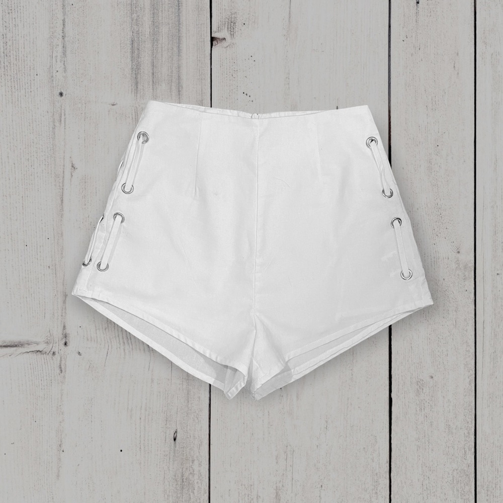 High-Waisted Linen Shorts - SABO SKIRT